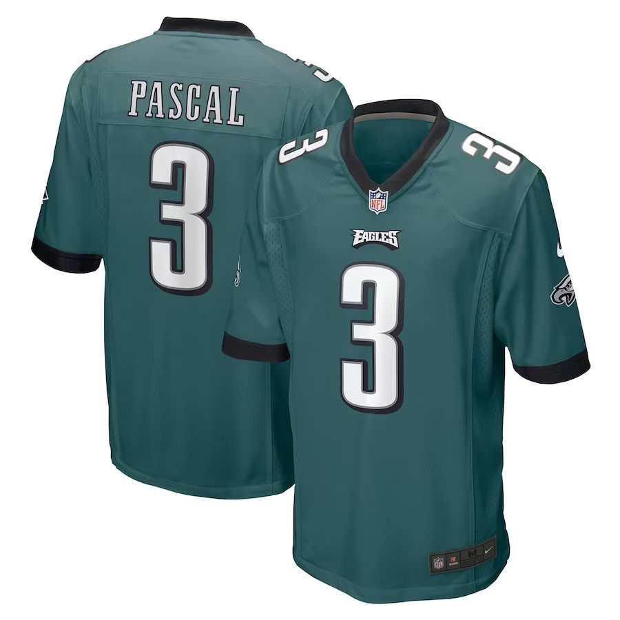 Men Philadelphia Eagles #3 Zach Pascal Nike Green Game NFL Jersey